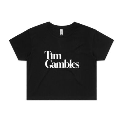 Tim Gambles White Text - Womens Crop Thumbnail